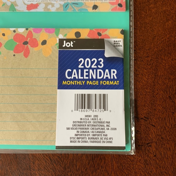 jot-office-new-223-monthly-calendar-with-notes-poshmark